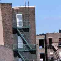 Color slide of building under renovation on or near Newark and Garden Sts., Hoboken, ca. 1984.