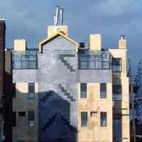 Color slide of building under renovation on or near Newark and Garden Sts., Hoboken, ca. 1984.