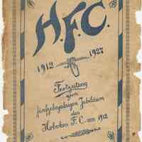 Program: Gala Ball for Hoboken Football Club, 1927.