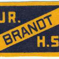 Joseph E. Brandt Junior High School felt patch, Hoboken, no date, ca. 1943-45.