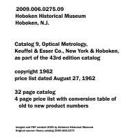          Optical Metrology, Catalog 9, K&E. Keuffel & Esser Co., N.Y. & Hoboken, [43rd edition], 1962. picture number 37
   