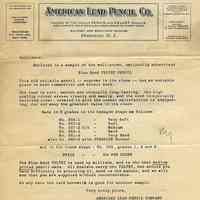          front, American Lead Pencil Co. promotion letter on stationery
   