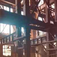          Digital image of color photo of the interior of the former Hudson & Manhattan Rail Road powerhouse, Jersey City, March, 2000. picture number 1
   