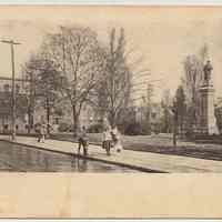 Postcard: No. 6 - Hudson Square [Park], Soldiers