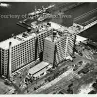 B+W aerial photo of Standard Brands building (Lipton Tea), 15th & Washington Sts., Hoboken Division, July 20, 1951.