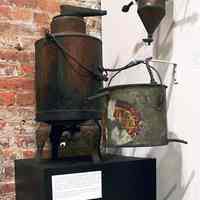 Liquor still found in a Willow Court home attic, Hoboken, no date, circa 1920