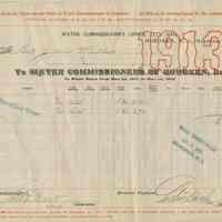Three City of Hoboken water bills from 1913, 1916, 1917 to the Estate of James Miller for 716 & 718 Bloomfield Sts., Hoboken.