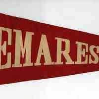 Pennant, felt: Demarest [High School, Hoboken, N.J.] N.d., ca. 1950-1962.