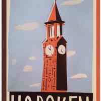 Postcard: Hoboken in Print. Hand-cut Stencil Screen Prints by Ricardo Roig. Exhibit HHM, 2012.