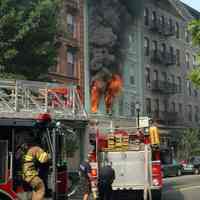 Color photos, 21, of fire at 159 Fourteenth St., Hoboken, July 1, 2006. Photographs by Robert Foster.