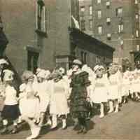 B+W photo of Maypole parade, Hoboken, June 4, 1921.