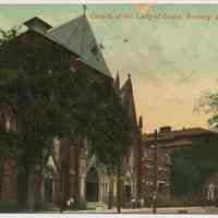 Postcard: Church of Our Lady of Grace, Rectory, and School, Hoboken, N.J. Postmarked Oct. 17, 1910.