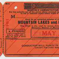 Ticket sample: D.L. & W. R.R. monthly commutation Mountain Lakes & N.Y.; May 1941.