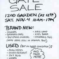          Gate Sale 006. 11-04-1995 1200 Garden St.
   