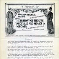         Program: The History of Theatre, Vaudeville and Movies in Hoboken. 2nd Annual Exhibition, HHM, City Hall, Hoboken, Nov. 20, 1987. picture number 12
   