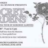 Ticket: Secret Gardens Tour Sponsored by Hufnagel Landscaping, Inc. Sunday, June 3, 2007. HHM.