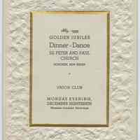 Program: 1889-1939, Dinner - Dance, SS. Peter & Paul Church, Hoboken, Union Club, Dec. 18, 1939.