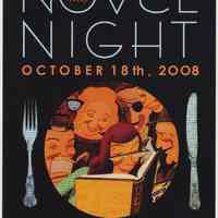 Announcement card: Novel Night. Vol. Two. October 18th, 2008. Hoboken Public Library Benefit.