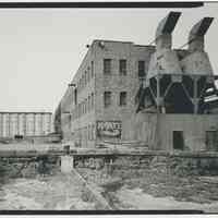 B+W photo of buildings, interiors and exteriors, of the Bethlehem Steel Shipyard, Hoboken Division, no date (ca 1990.)