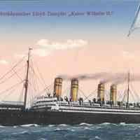 Postcard: Ship "SMS Kaiser Wilhem II", Hoboken, NJ