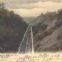          Postcard: Arlington, NJ, Erie Railroad Cut picture number 1
   