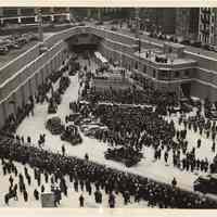 B+W photo of New York plaza ceremony for opening of Lincoln Tunnel, Dec. 21, 1937.