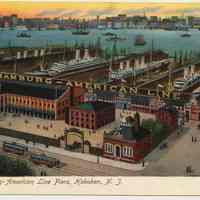 Postcard: The Hamburg-American Line Piers. Hoboken, N.J. No date, circa 1901-1907.