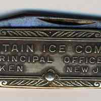 Combination folding knife / letter opener from Mountain Ice Company, Hoboken, no date, ca. 1920-1930.