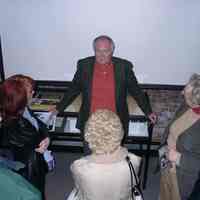 Digital image of Tom Hanley at lecture given by him at Hoboken Historical Museum, March, 2004.