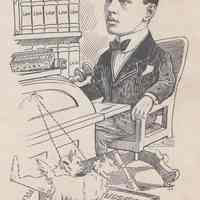Caricature of Archibald S. Alexander, [Hoboken, n.d., ca. 1907-1916]. From album, "Just for Fun"; archives catalogue 2005.018.0001.