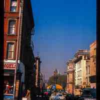 Color slide of eye-level view from the SE corner of Washington & 4th looking W