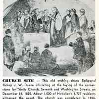 Reference image: Etching of the laying of the cornerstone for Trinity Church, 7th & Washington Sts., Hoboken, Dec.18, 1855.