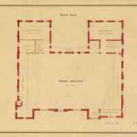 Architectural plan: City Hall Hoboken Second Floor. F.G. Himpler, Architect & Civil Engineer. June 22, 1880. (Version 2)