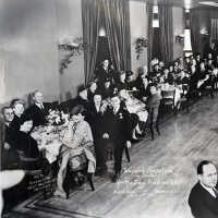          B+W panoramic photo of wedding reception for Mr. & Mrs. John Hildemann, Meyer's Hotel, Oct. 23, 1941. picture number 3
   