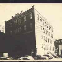 B&W photo of industrial building at 1015 Clinton Street, Hoboken.