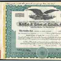          Certificate Number 1 laid in original stock book with stub for No. 1
   