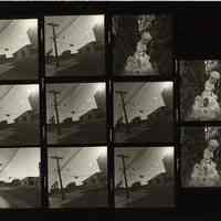 B+W negative contact sheet of images of Hoboken taken by John Conn. no date, [1976].