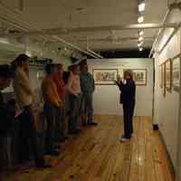 Color photos, 22, of artist Roslyn Rose giving lecture and demonstration, HHM, Hoboken, March 5, 2006.