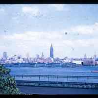 Color slide of Hudson River and Manhattan skyline.