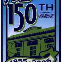 Digital image of artwork "Hoboken 150th Anniversary" with Lackawanna Terminal design; commissioned by the City of Hoboken, 2005.