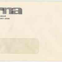 Printed envelope: Alorna [Coat Corp.], 1515 Willow Ave., Hoboken. N.d., ca. 1990s-2003.