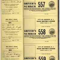          front leaf: stubs for licenses 500-502; view to unissued licenses 557-559
   