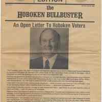 Campaign newspaper "The Hoboken Bullbuster," vol. 1, no.1, June 10, 1985, promoting the re-election of Mayor Steve Cappiello & City Council slate.