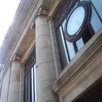          21: view of clock and bay east of entrance, First St.
   