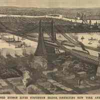          detail illus. front page: THE PROPOSED HUDSON RIVER SUSPENSION BRIDGE...
   