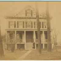 Digital image of sepia-tone photo of the house exterior of painter Antonio Jacobsen,31 Palisade Avenue, West Hoboken, N.J., no date, ca. 1880-1890.