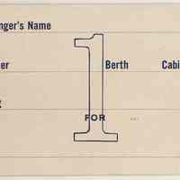          Baggage tag side 2: Stateroom First Class
   