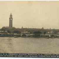 Postcard: Lackawanna R.R. Terminal Station, Hoboken, N.J. Length of Front,... McAdoo Tunnel. Circa 1908; unposted.