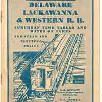 Delaware Lackawanna & Western R.R. Suburban Time Tables and Rates of Fare for Steam & Electric Trains. In Effect May 15, 1934.