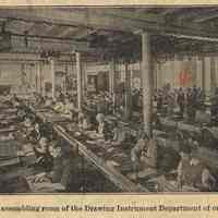          detail top image: view of assembling room, Drawing Instrument Dept.
   